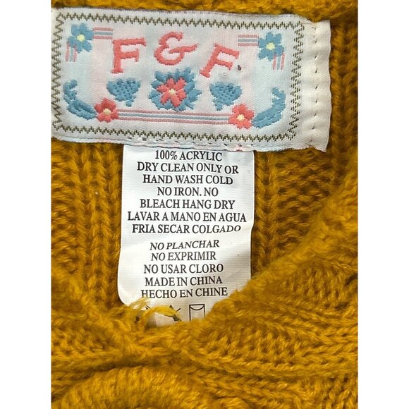 F&F Dress Womens Small Gold Mustard Yellow Sweater Hooded Knit Mini Dress‎ - Picture 4 of 9